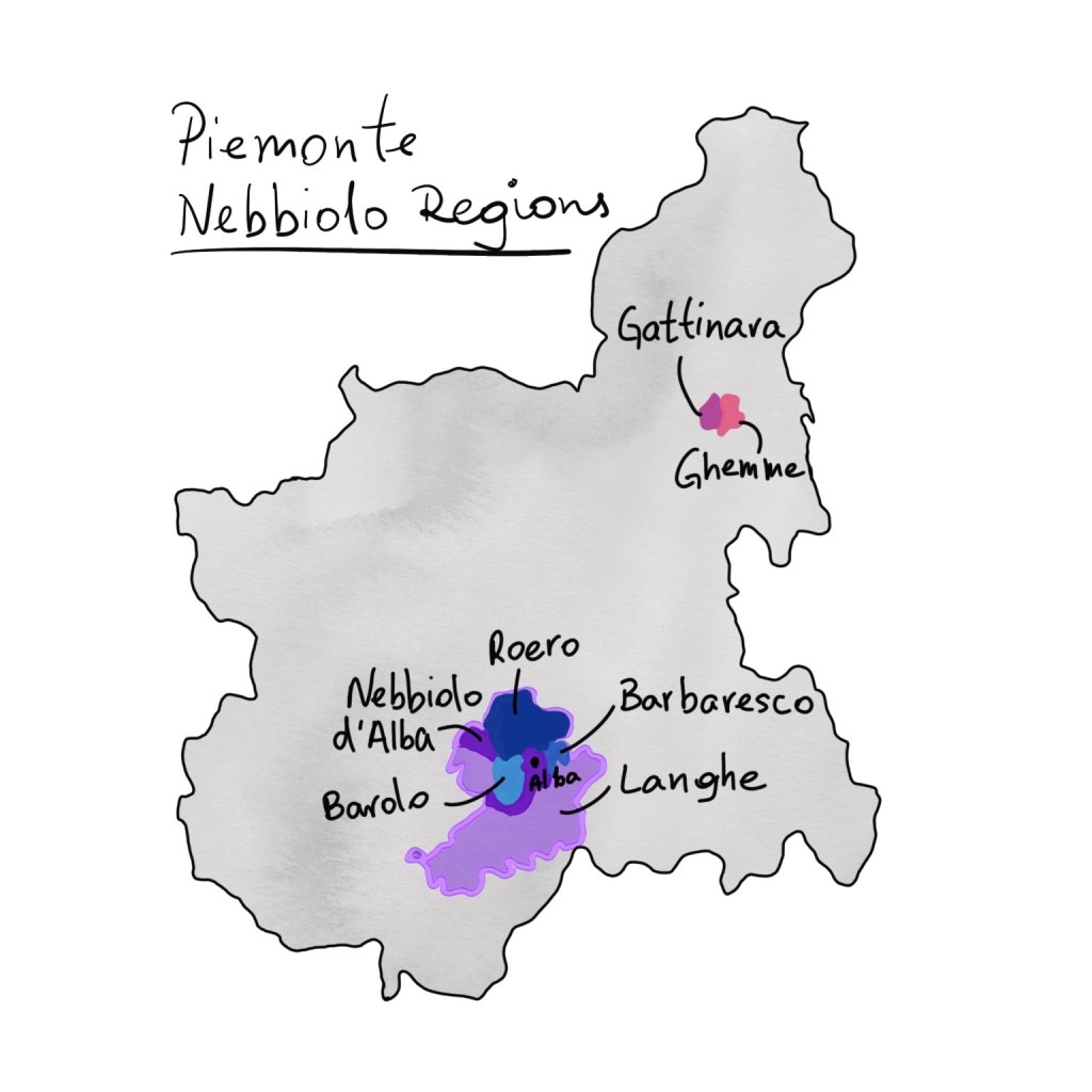 Nebbiolo Piemonte Wine regions
